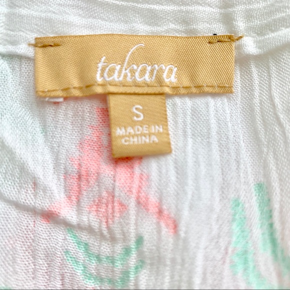 Takara Women Medium White Boho Fringe Kimono - Picture 4 of 8